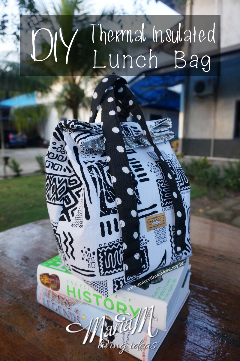 DIY thermal insulated lunch bag with recycled tin tie from coffee bags for back to school