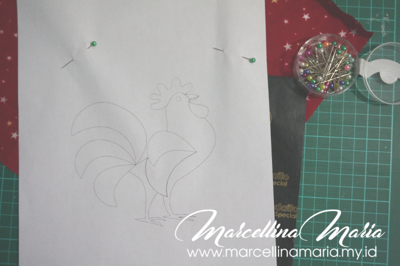 DIY napkin with rooster hand embroidery to celebrate chinese new year.